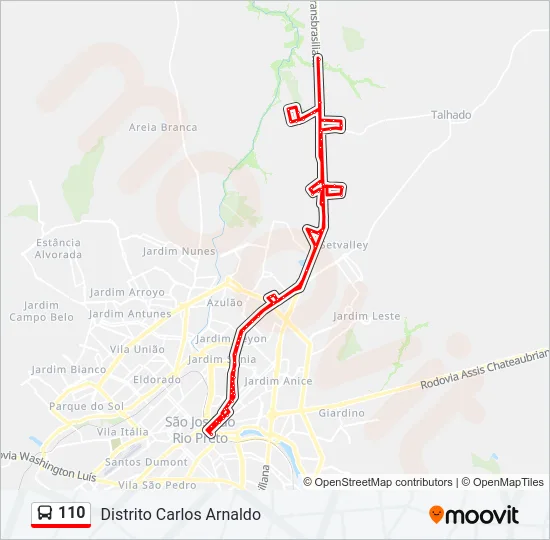 110 Bus Line Map