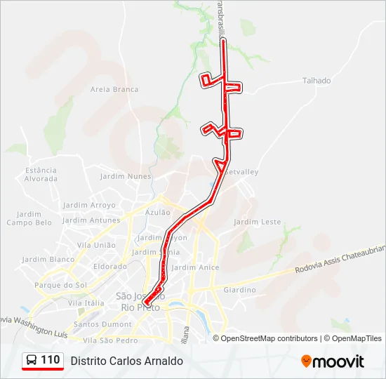 110 Bus Line Map
