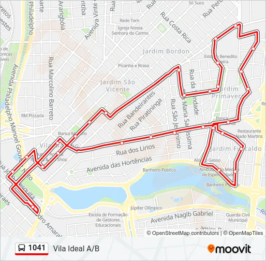 1041 Bus Line Map