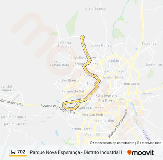 702 Bus Line Map