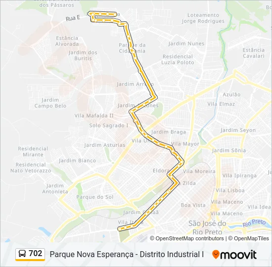 702 Bus Line Map