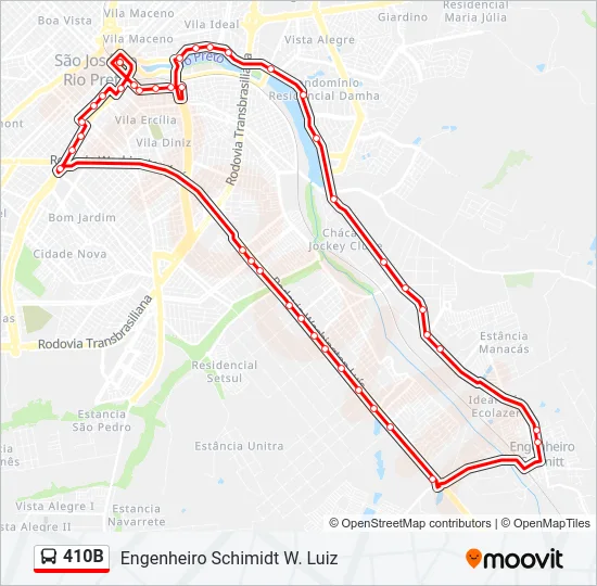 410B Bus Line Map