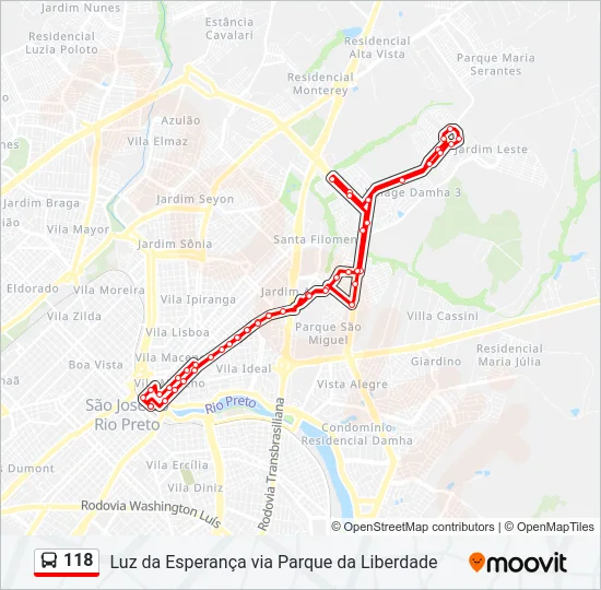 118 Bus Line Map