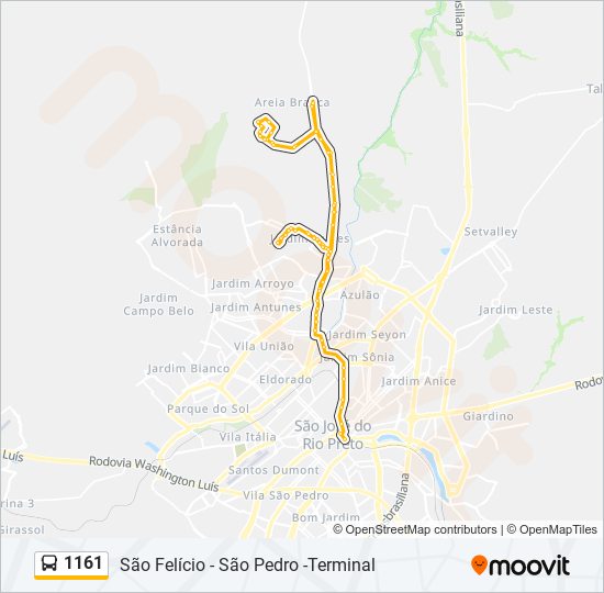 Mapa de 1161 de autobús