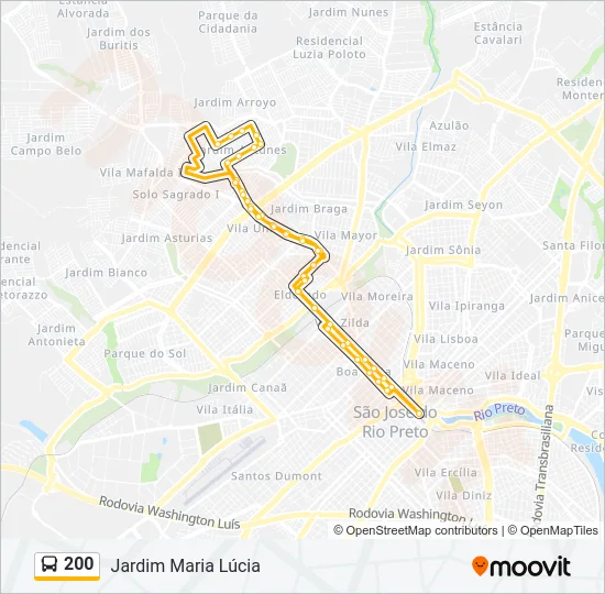 200 Bus Line Map