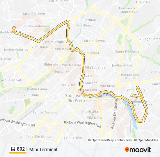 802 Bus Line Map