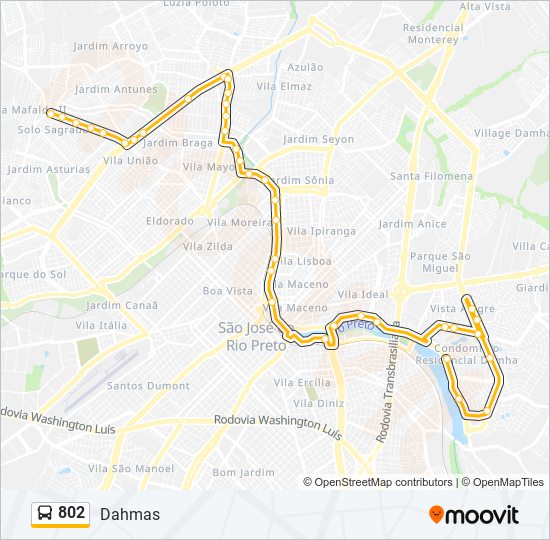 Mapa de 802 de autobús