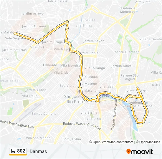 802 Bus Line Map