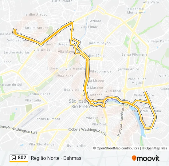 802 Bus Line Map