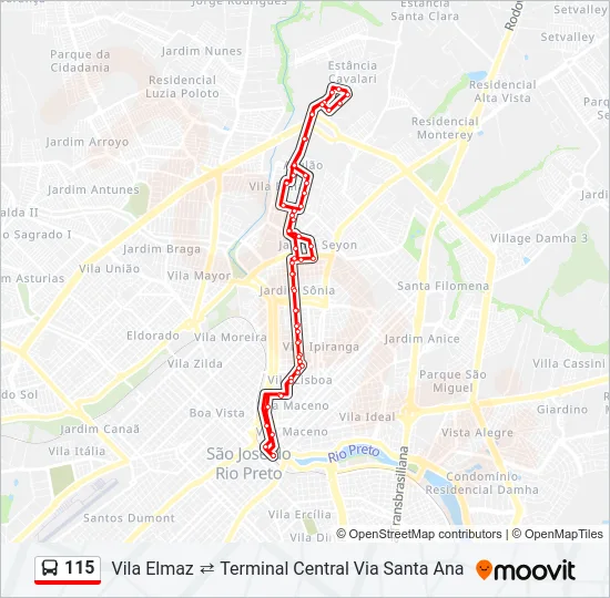115 Bus Line Map
