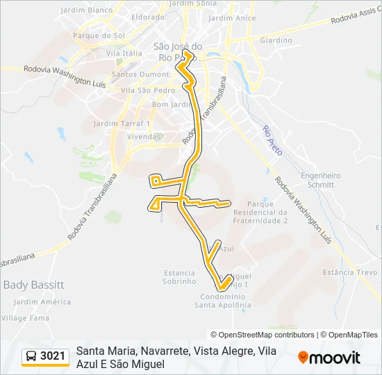 3021 Bus Line Map