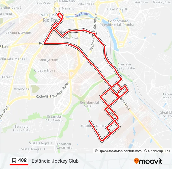 408 Bus Line Map