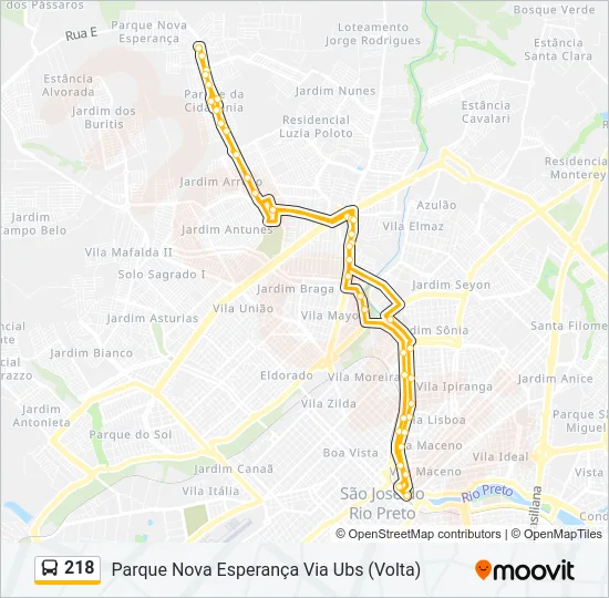 218 Bus Line Map