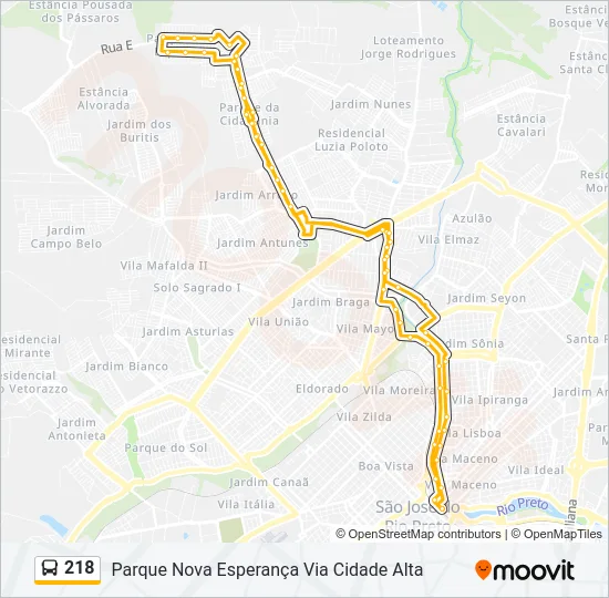 218 Bus Line Map