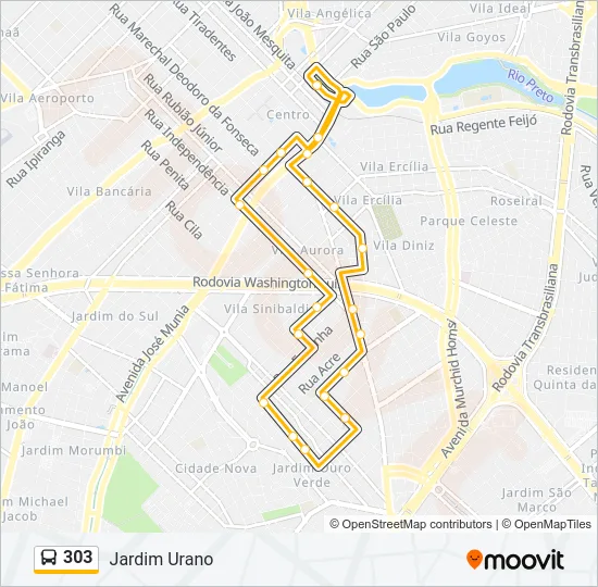 303 Bus Line Map
