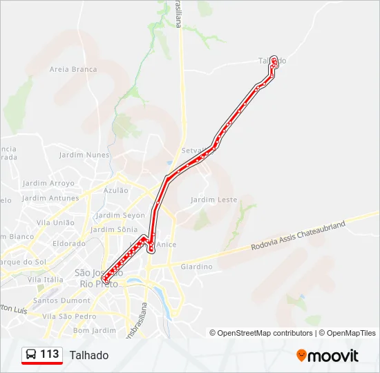 113 Bus Line Map