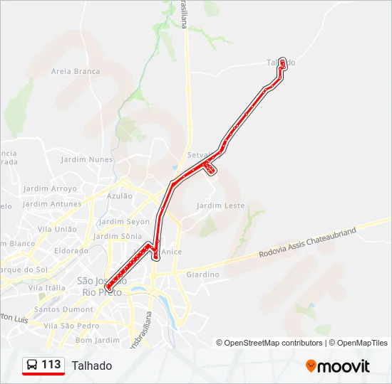 113 Bus Line Map