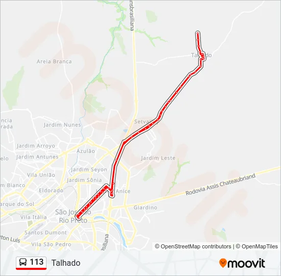113 Bus Line Map