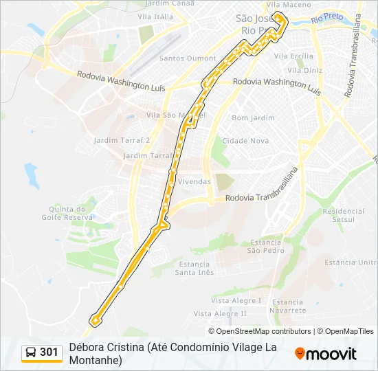 301 Bus Line Map