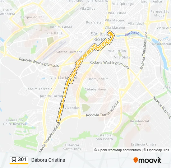 301 Bus Line Map