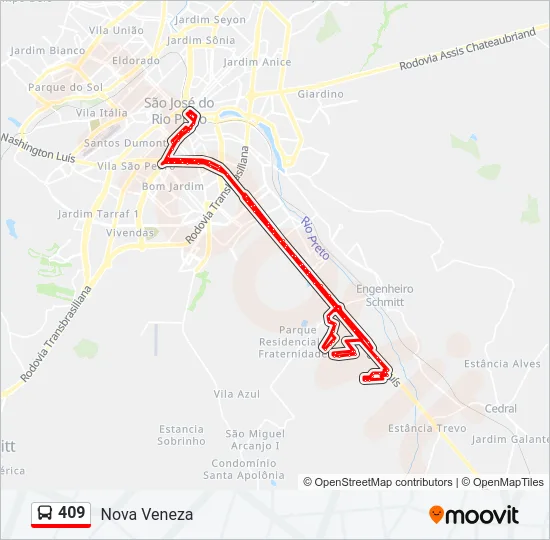 409 Bus Line Map