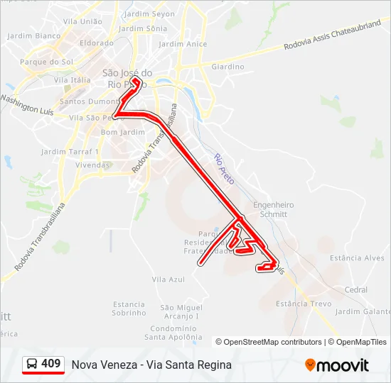 409 Bus Line Map