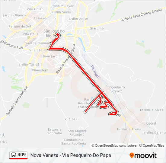 409 Bus Line Map