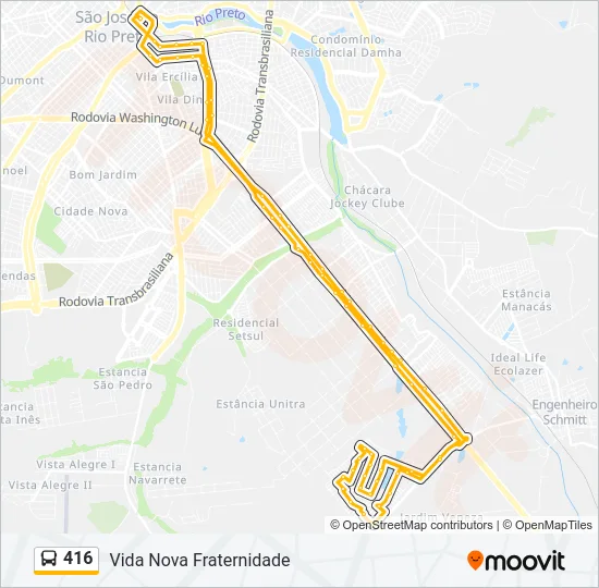 416 Bus Line Map