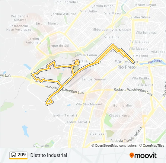 209 Bus Line Map