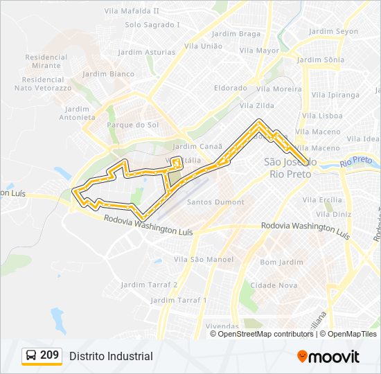 Mapa de 209 de autobús