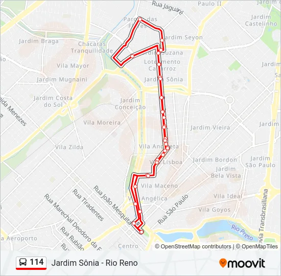 114 Bus Line Map