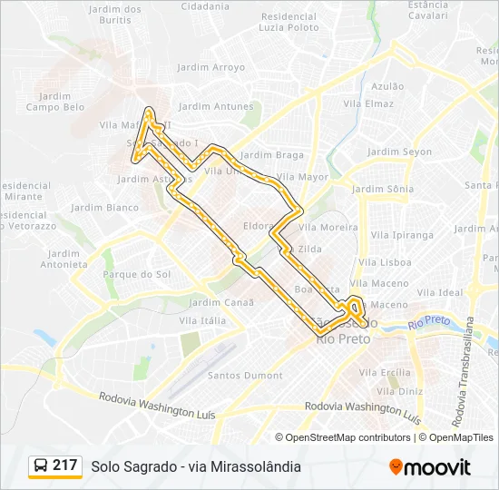217 Bus Line Map