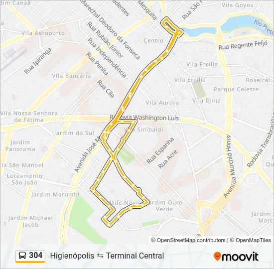 304 Bus Line Map