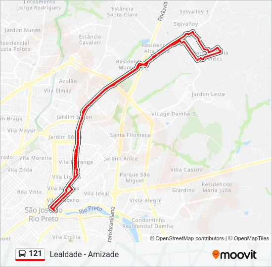 121 Bus Line Map