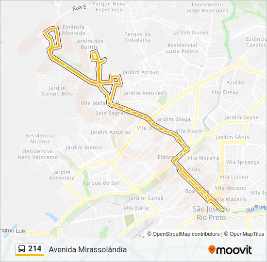 214 Bus Line Map