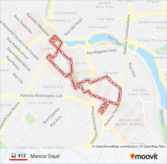 412 Bus Line Map