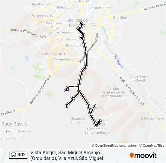 302 Bus Line Map