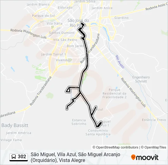 302 Bus Line Map