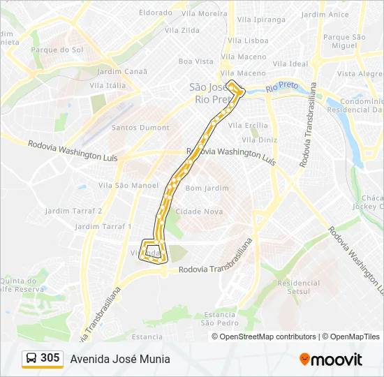 305 Bus Line Map