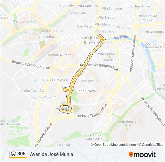 305 bus Line Map