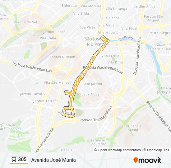 305 Bus Line Map