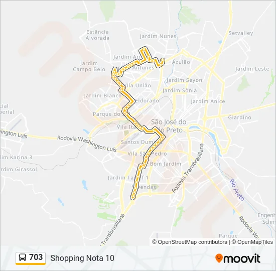 703 Bus Line Map