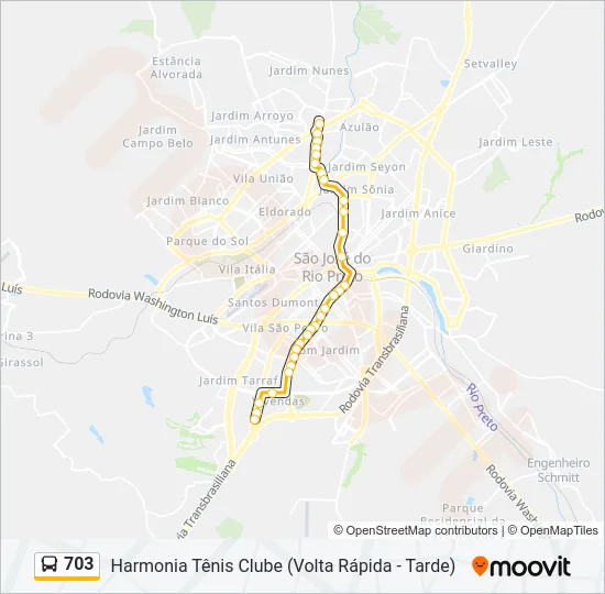 703 Bus Line Map