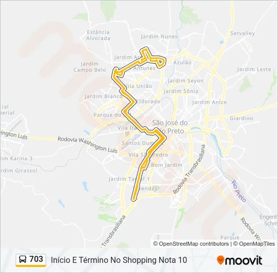 703 Bus Line Map