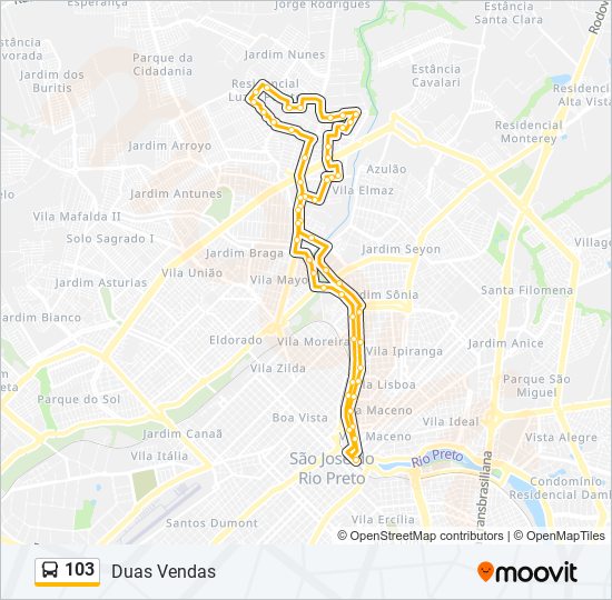 103 bus Line Map