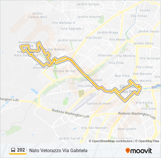 202 bus Line Map