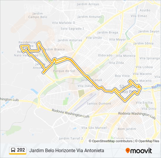 202 bus Line Map