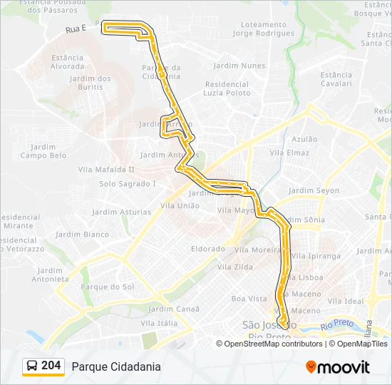 204 Bus Line Map