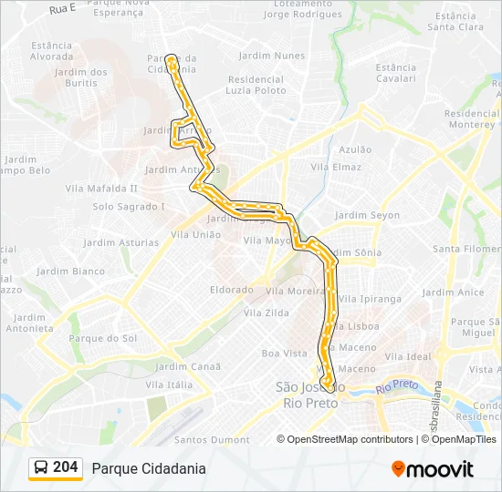 204 Bus Line Map