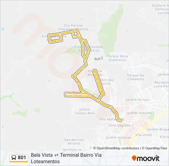 801 Bus Line Map